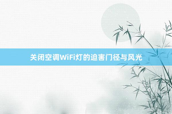 关闭空调WiFi灯的迫害门径与风光